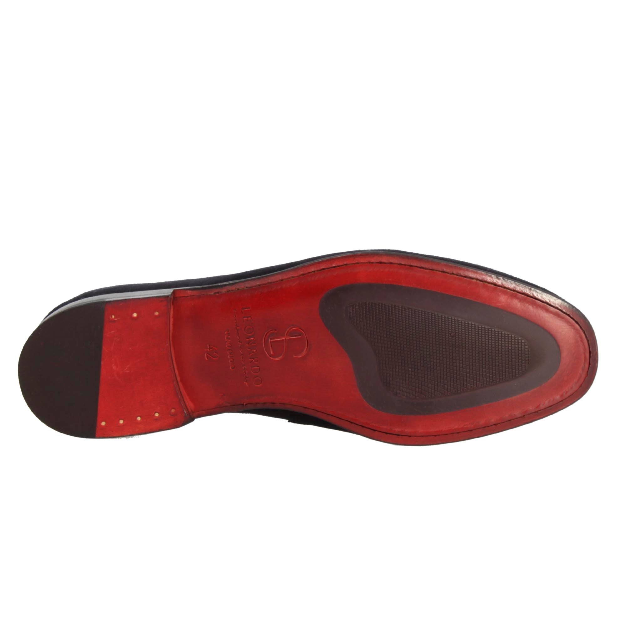 Leonardo Shoes Mocassini Uomo Palatino C Blu Camoscio Fibbia
