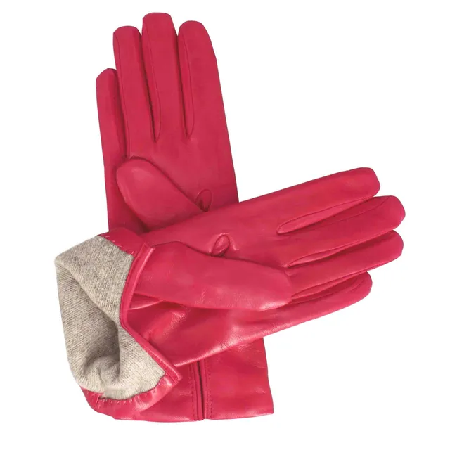 Leonardo Shoes Accessori Donna guanti donna rosa fuxia pelle cashmere