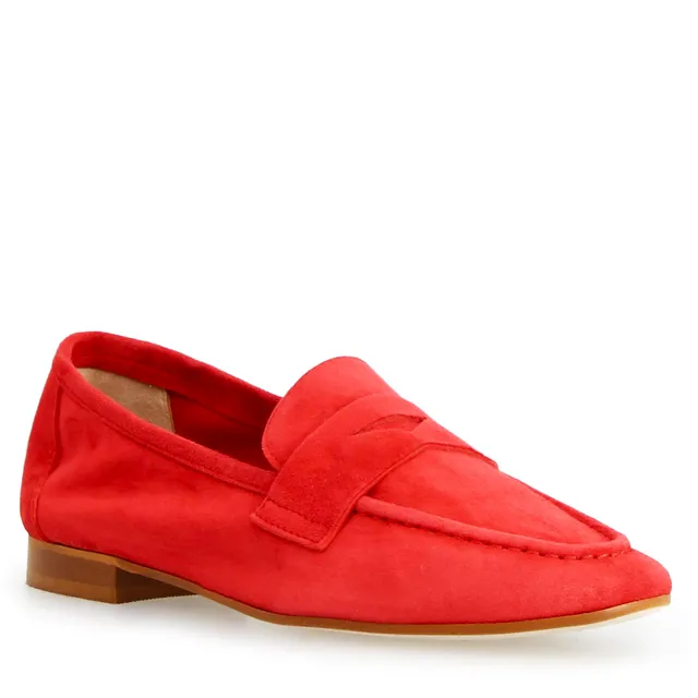 Leonardo Shoes Brenta Cam Rosso mocassini donna rosso camoscio