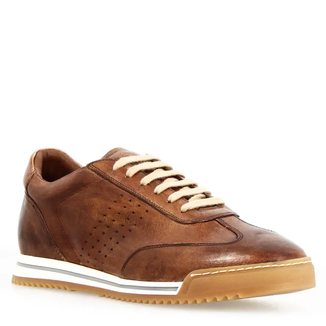 Leonardo Shoes Barberino sneakers uomo marrone pelle