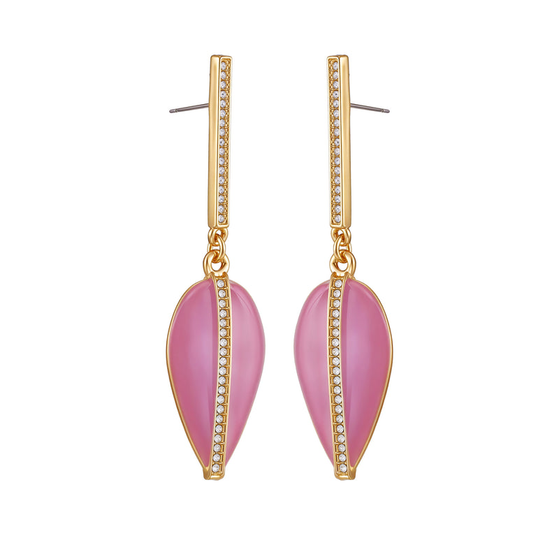 Vince Camuto Tono Oro Orecchini Goccia Smalto Rosa