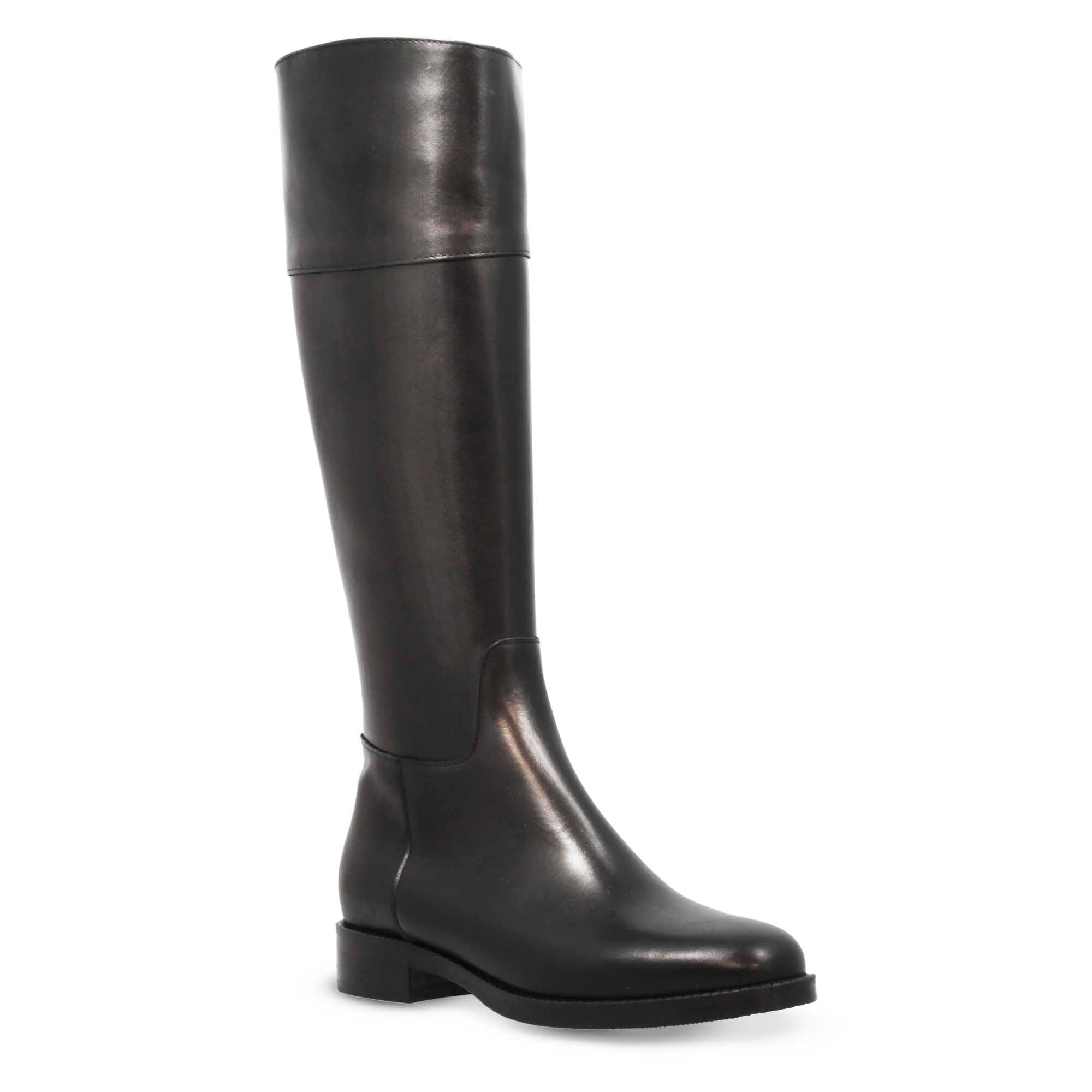 Leonardo Shoes Palatina stivale donna pelle nero ginocchio