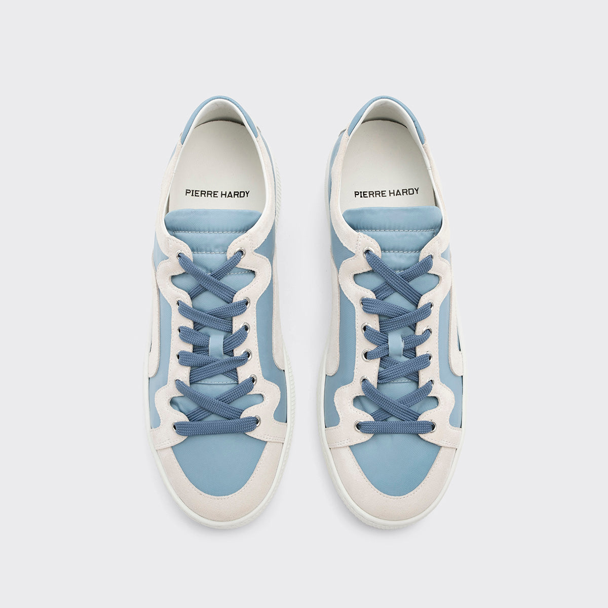 Pierre Hardy Alpha sneakers uomo blu pelle suola bianca