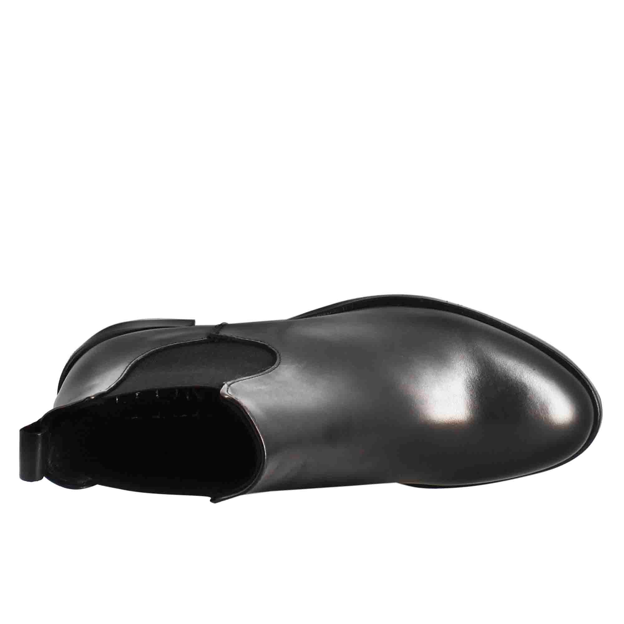 Leonardo Shoes Stivaletti donna chelsea pelle nero tacco 5 cm
