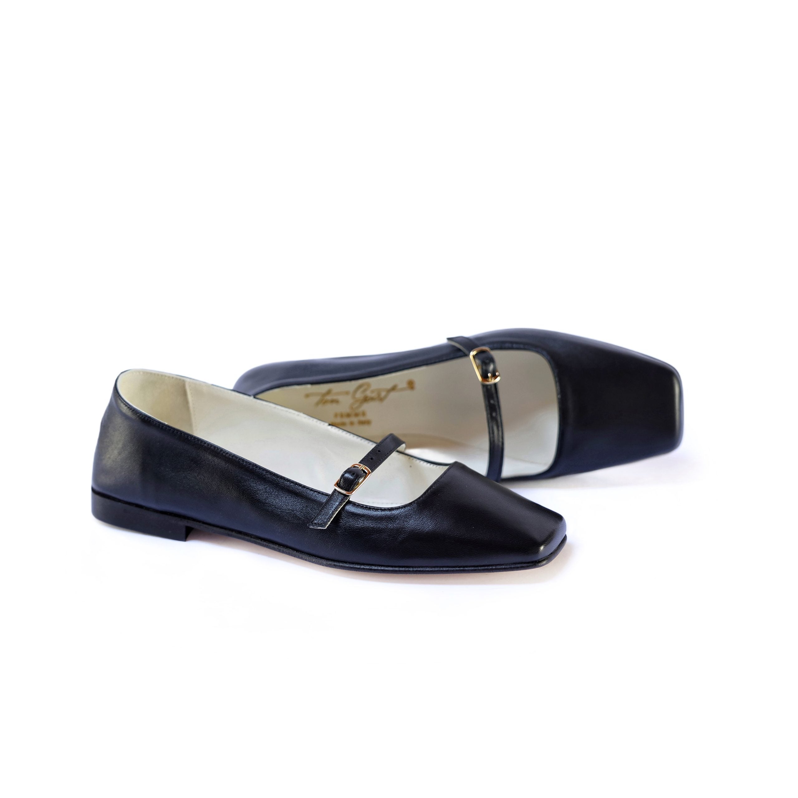 Ton Goût Lea Ballerina donna nappa nera cuoio