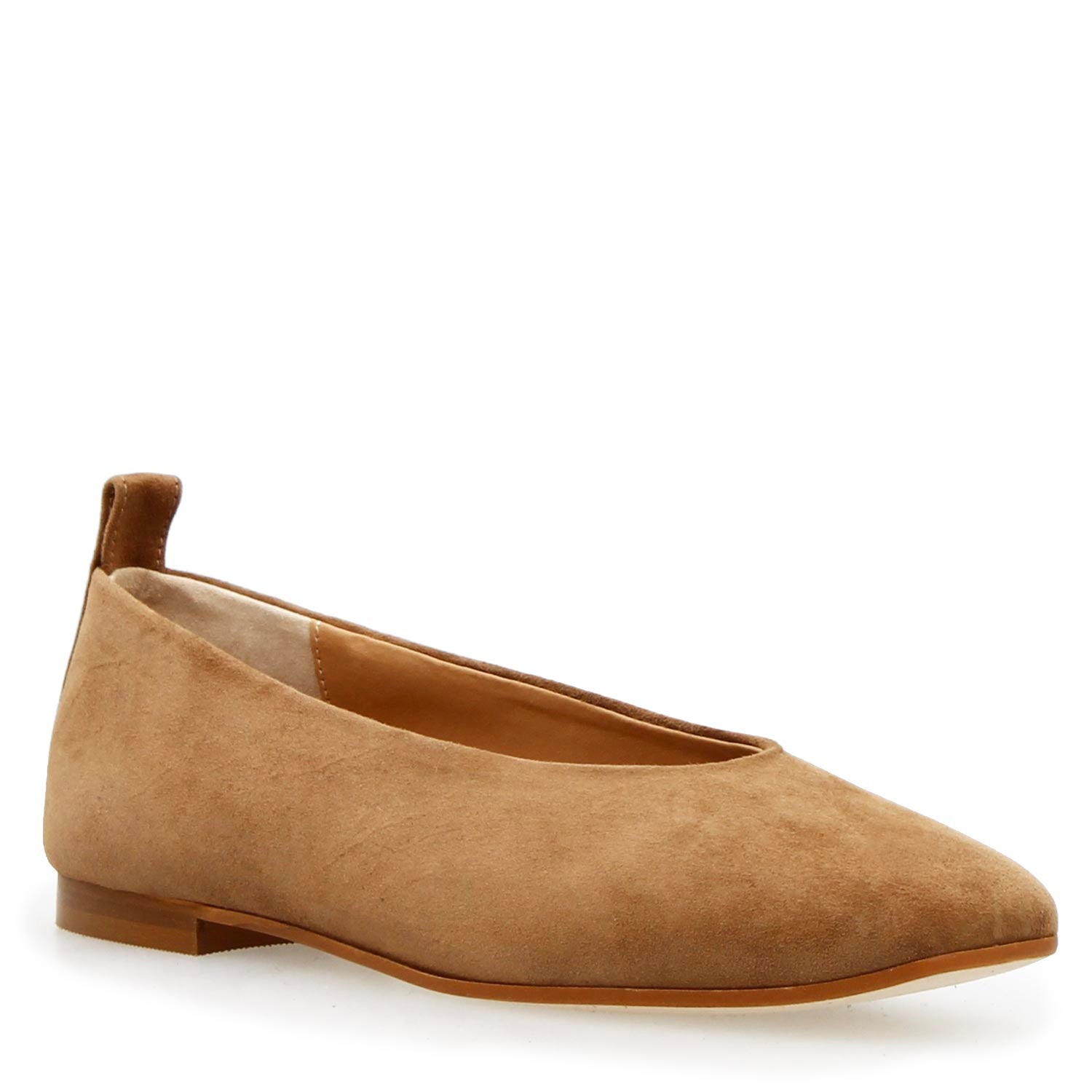 Leonardo Shoes Venere Ballerina Camoscio Marrone Chiaro