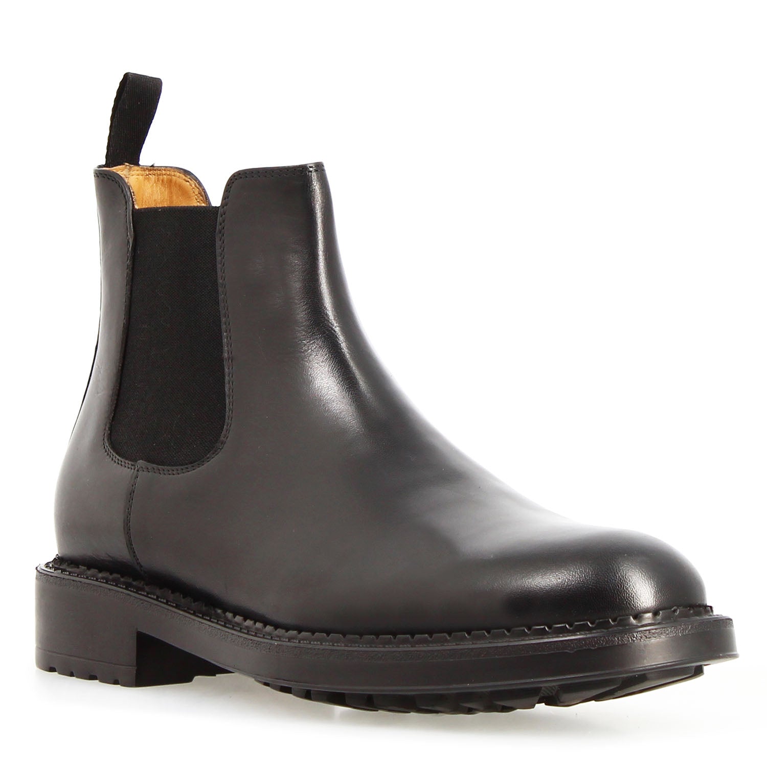 Leonardo Shoes Agusto Chelsea Uomo Pelle Nero