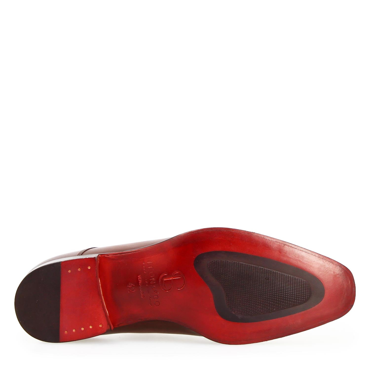 Leonardo Shoes Orazio Francesine Uomo Pelle Marrone Doppia Fibbia