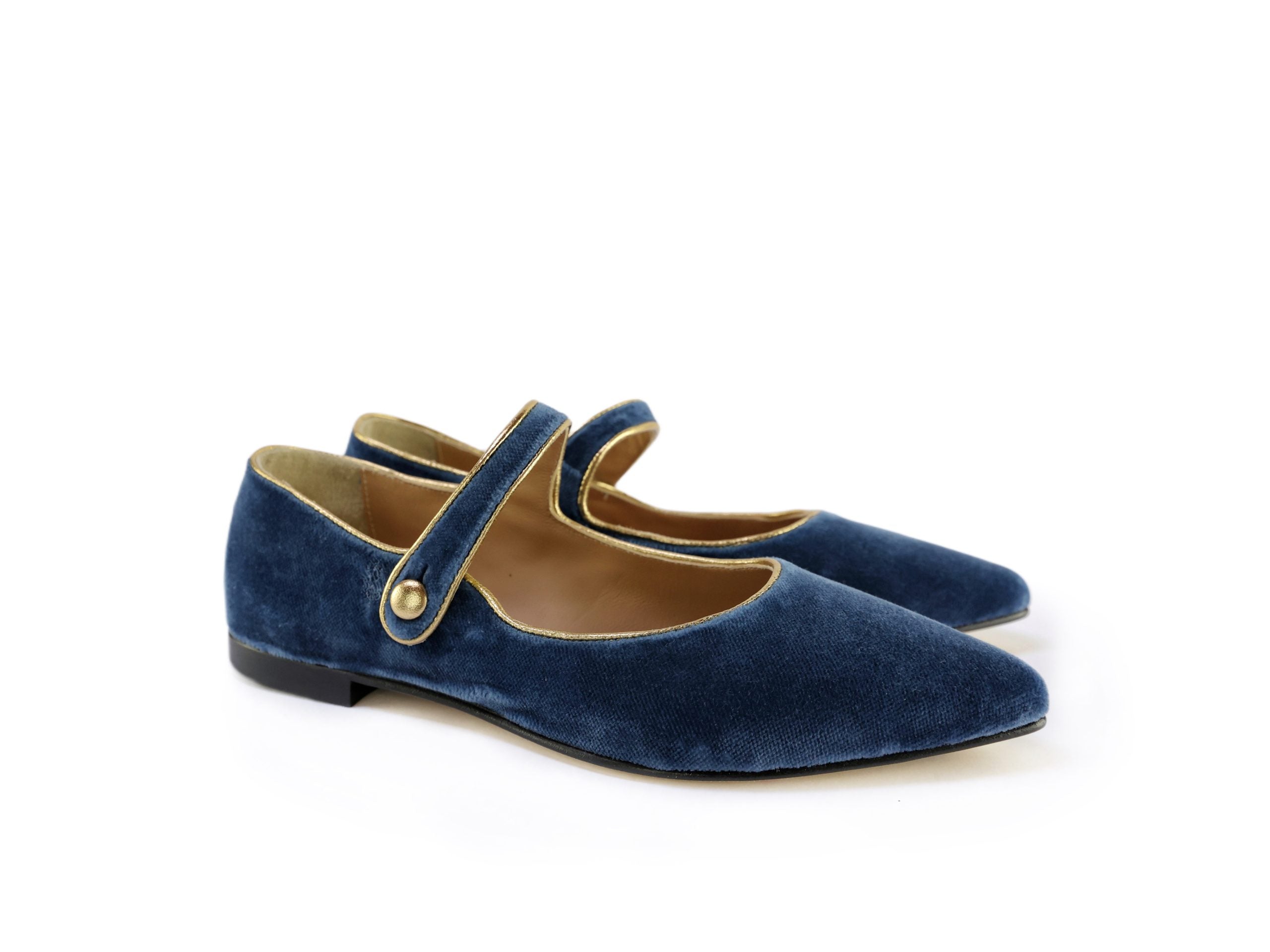 Ton Goût Mary Ballerina Donna Blu Velluto