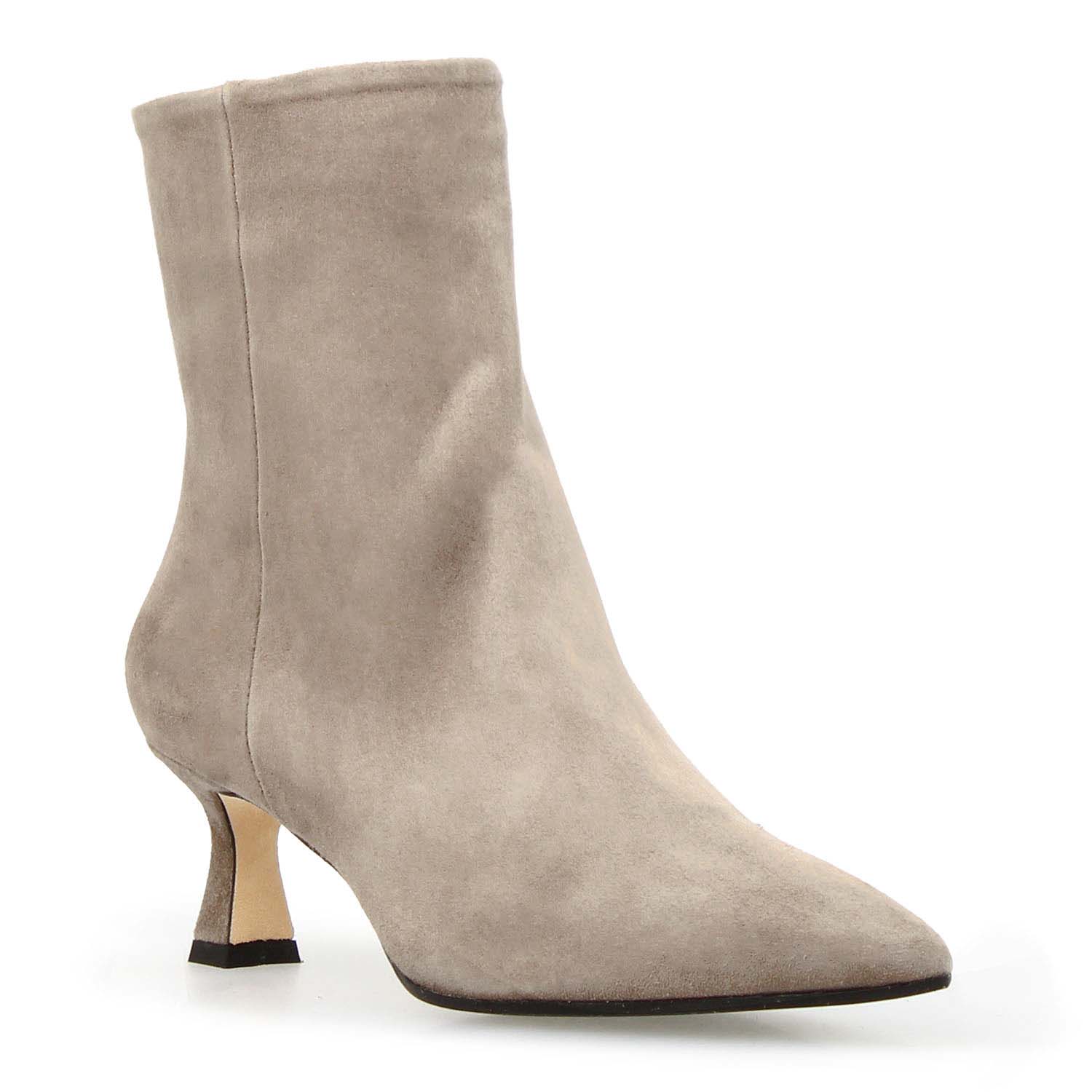 Leonardo Shoes Gioconda Stivaletti Camoscio Grigio Tacco 5