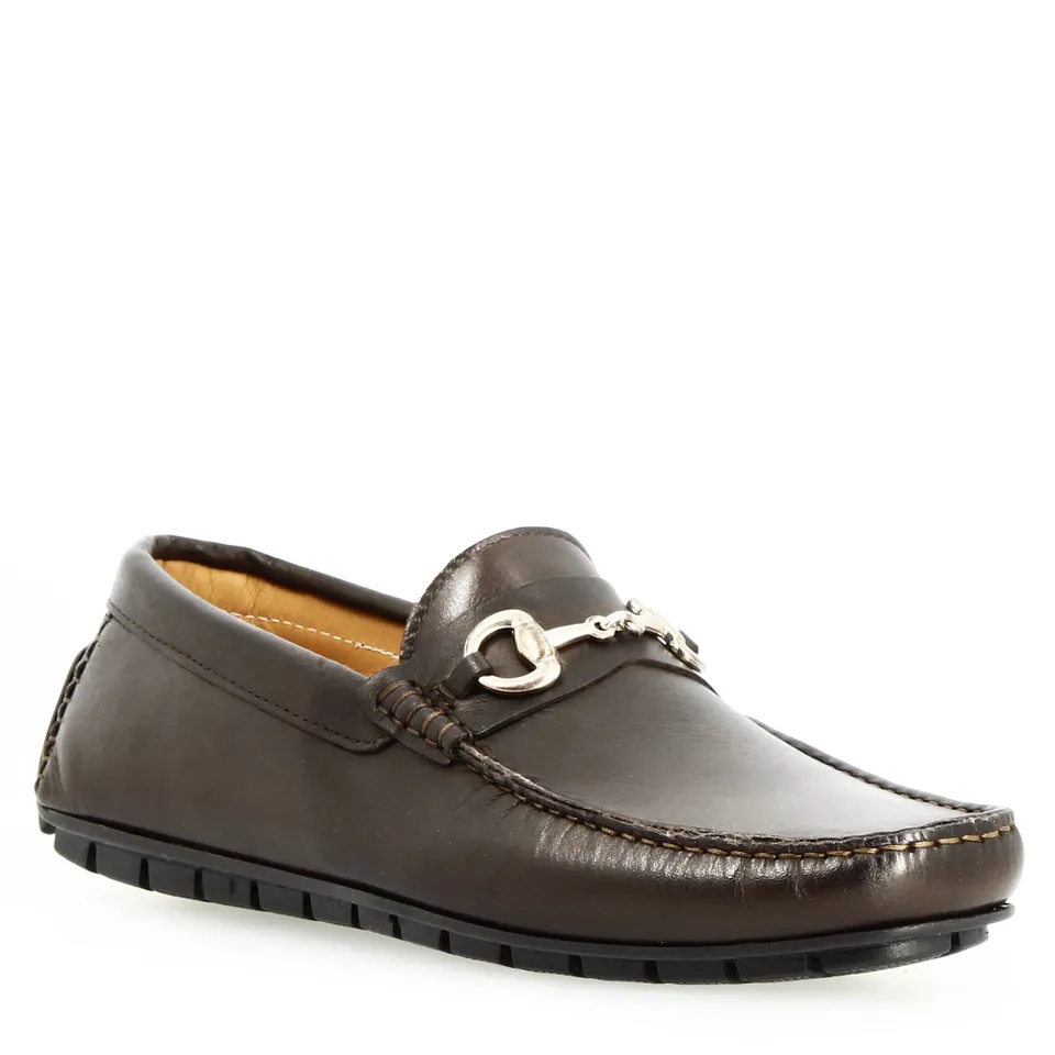 Leonardo Shoes Ulisse mocassini uomo marrone morsetto pelle