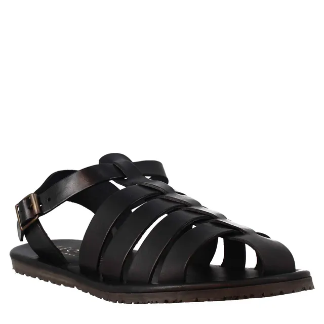 Leonardo Shoes sandali francescani uomo nero fibbia