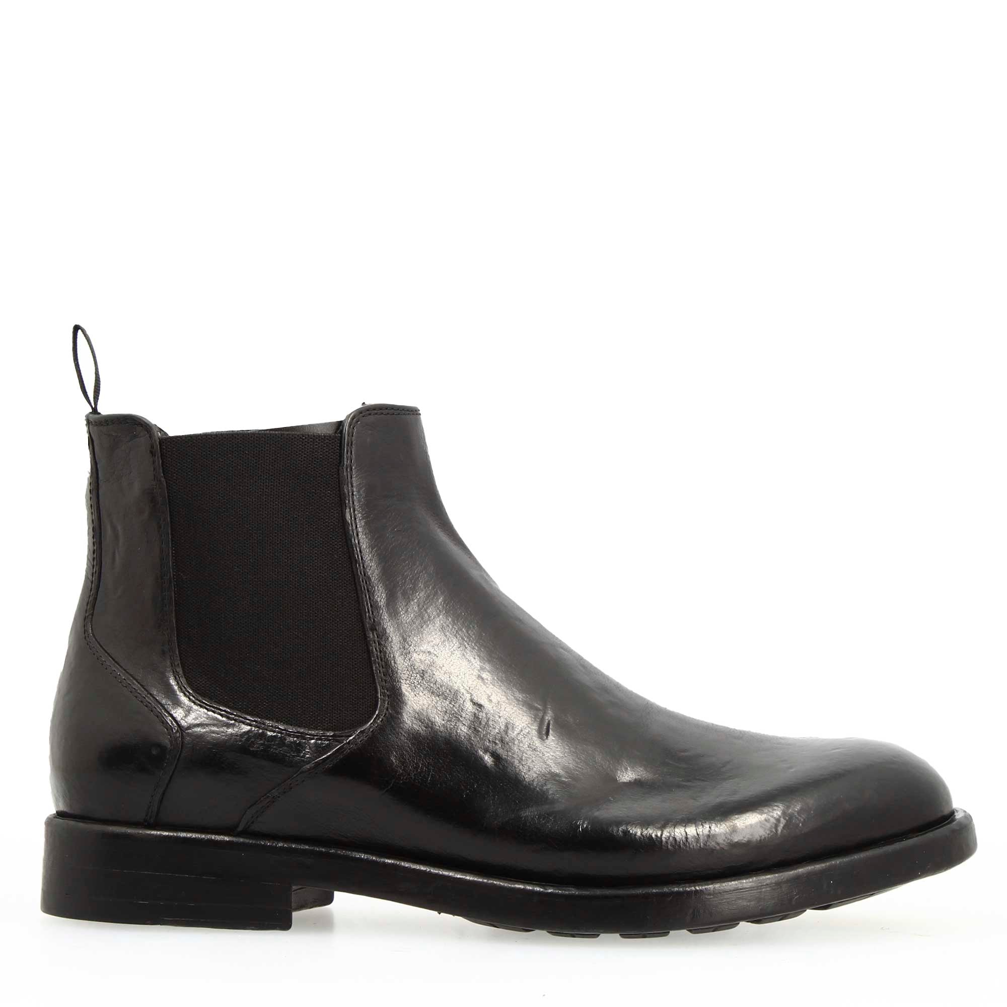 Leonardo Shoes Stivaletto Chelsea Dante Nero Buffalo