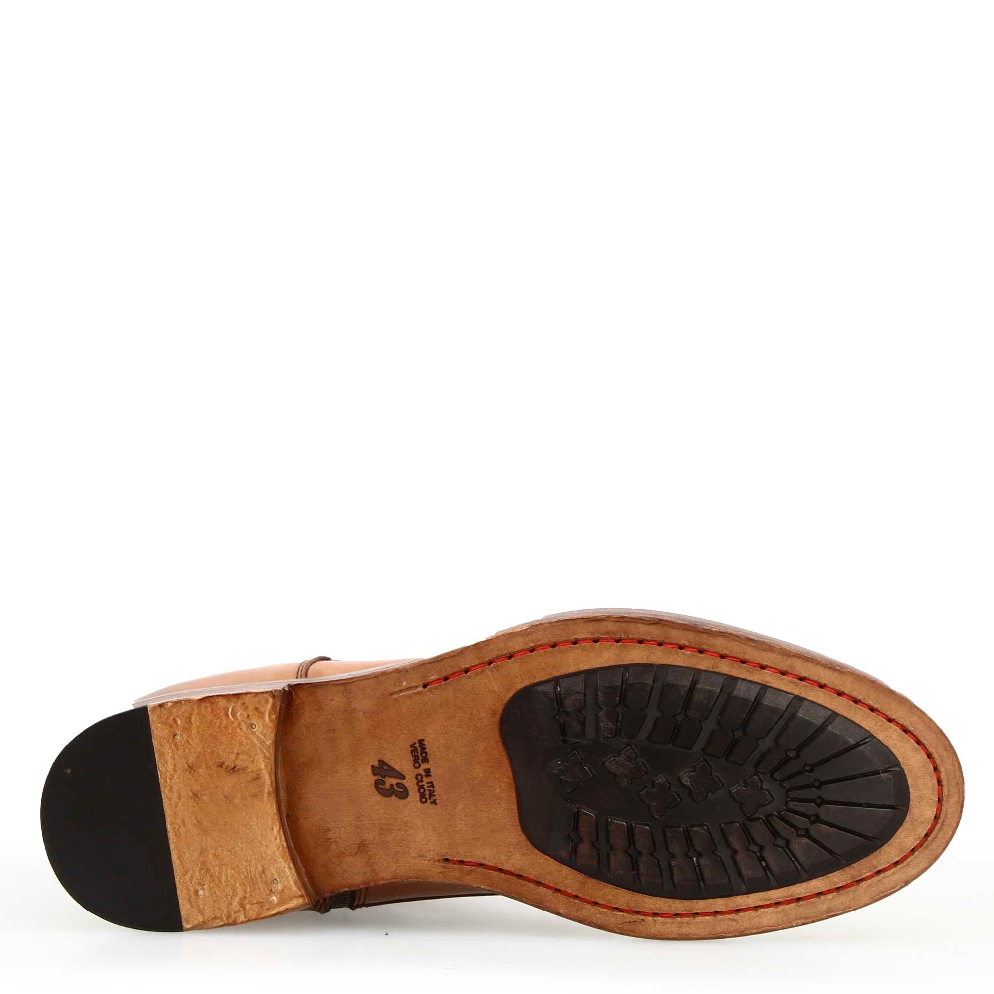 Leonardo Shoes Stivaletti Uomo Cap Toe stivaletto marrone pelle