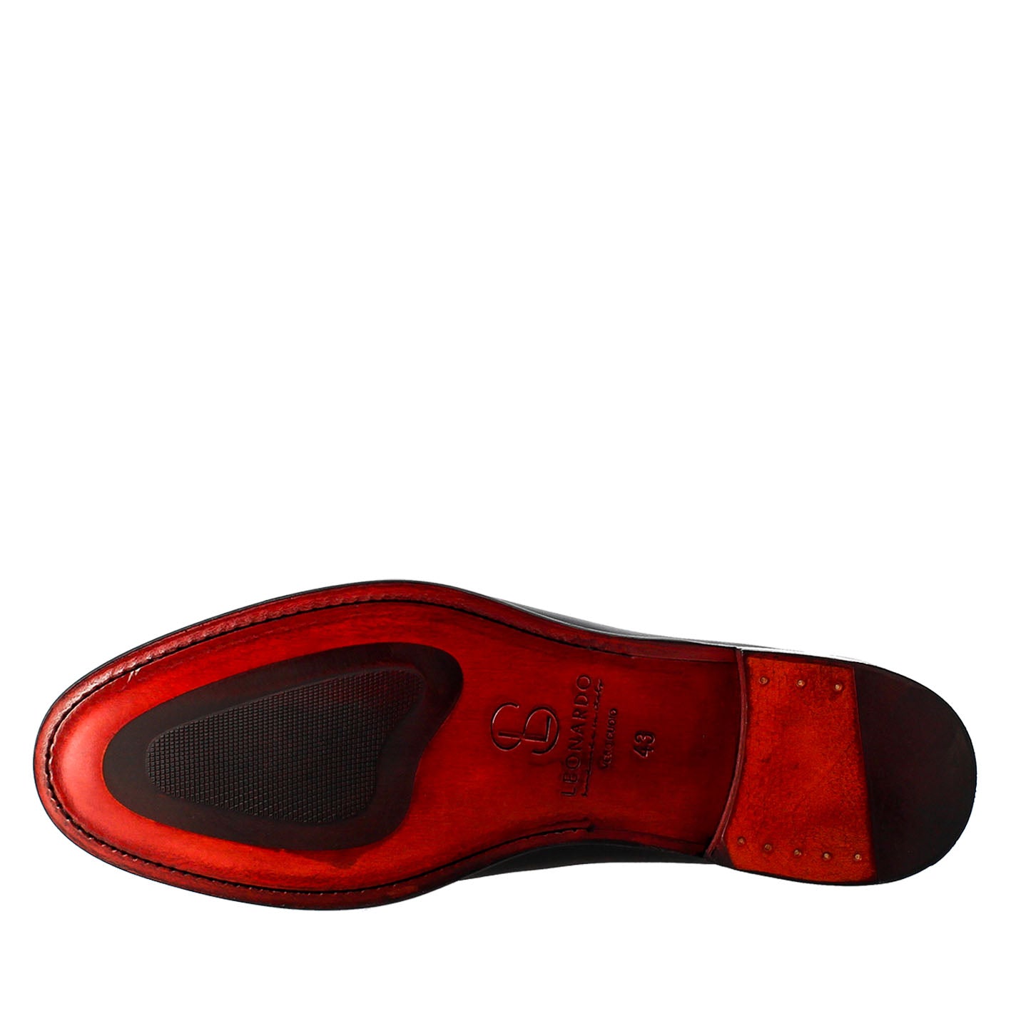 Leonardo Shoes Francesine Derby pelle liscia blu