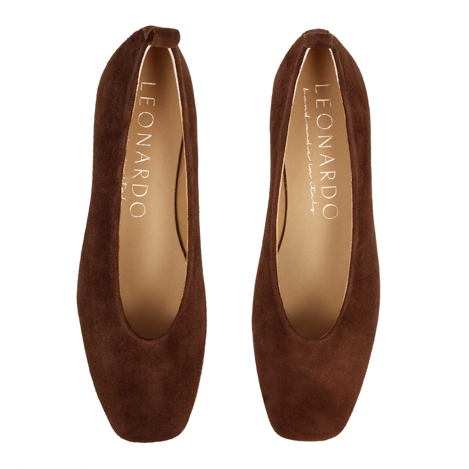 Leonardo Venere ballerine donna camoscio marrone