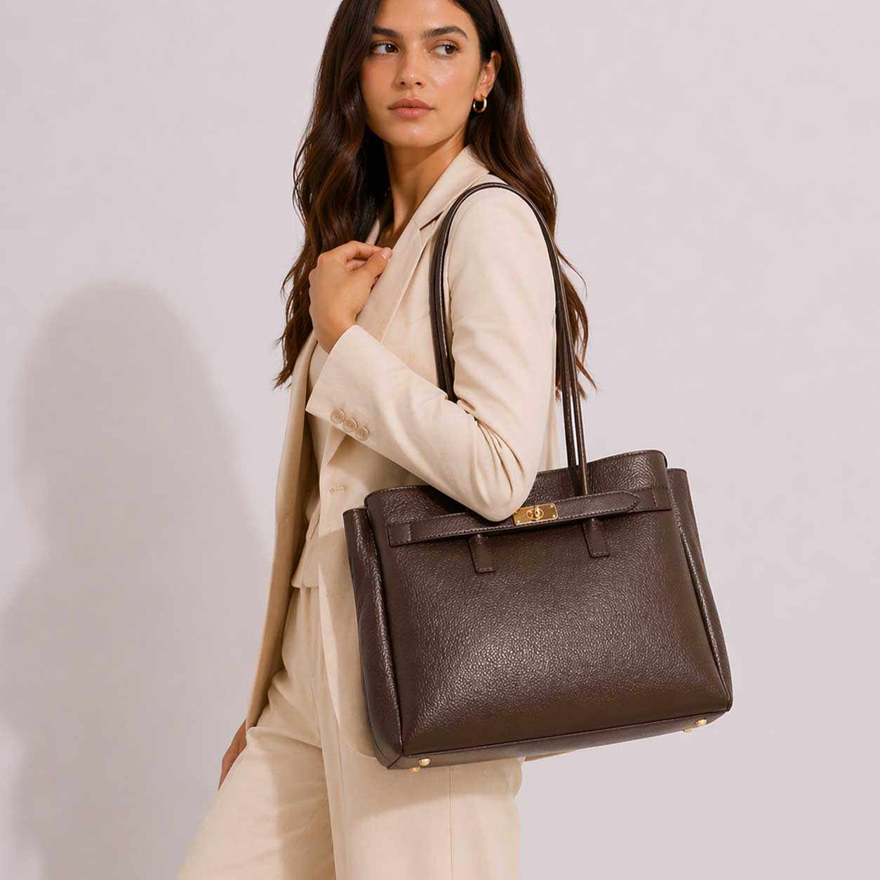 Leonardo Shoes Giulia borsa donna marrone scuro pelle spalla