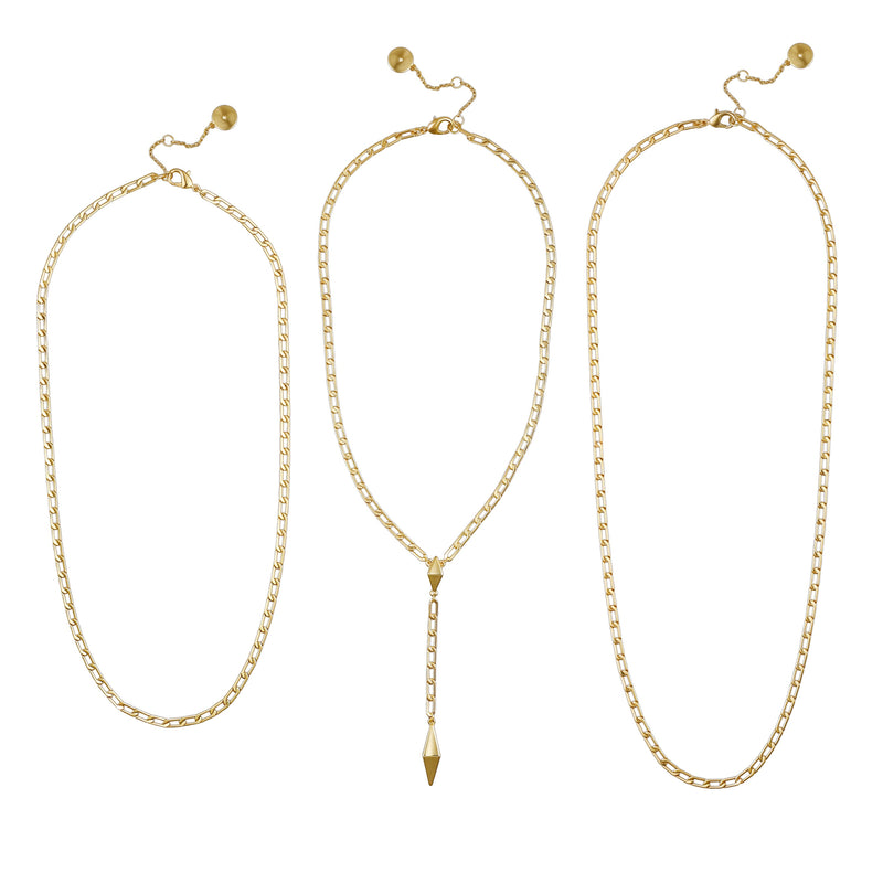 Vince Camuto set 3 collane catena oro ciondolo Y