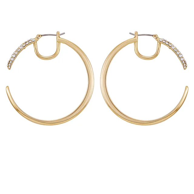 Vince Camuto Orecchini Cerchio Pavé Cristallo Oro 45mm