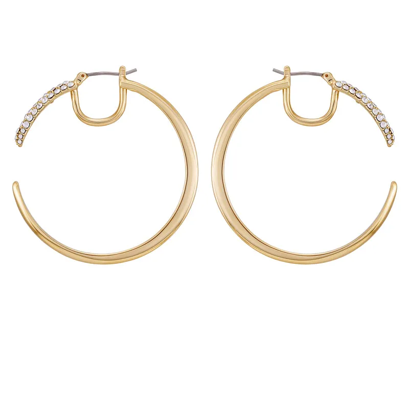 Vince Camuto Orecchini Cerchio Pavé Cristallo Oro 45mm