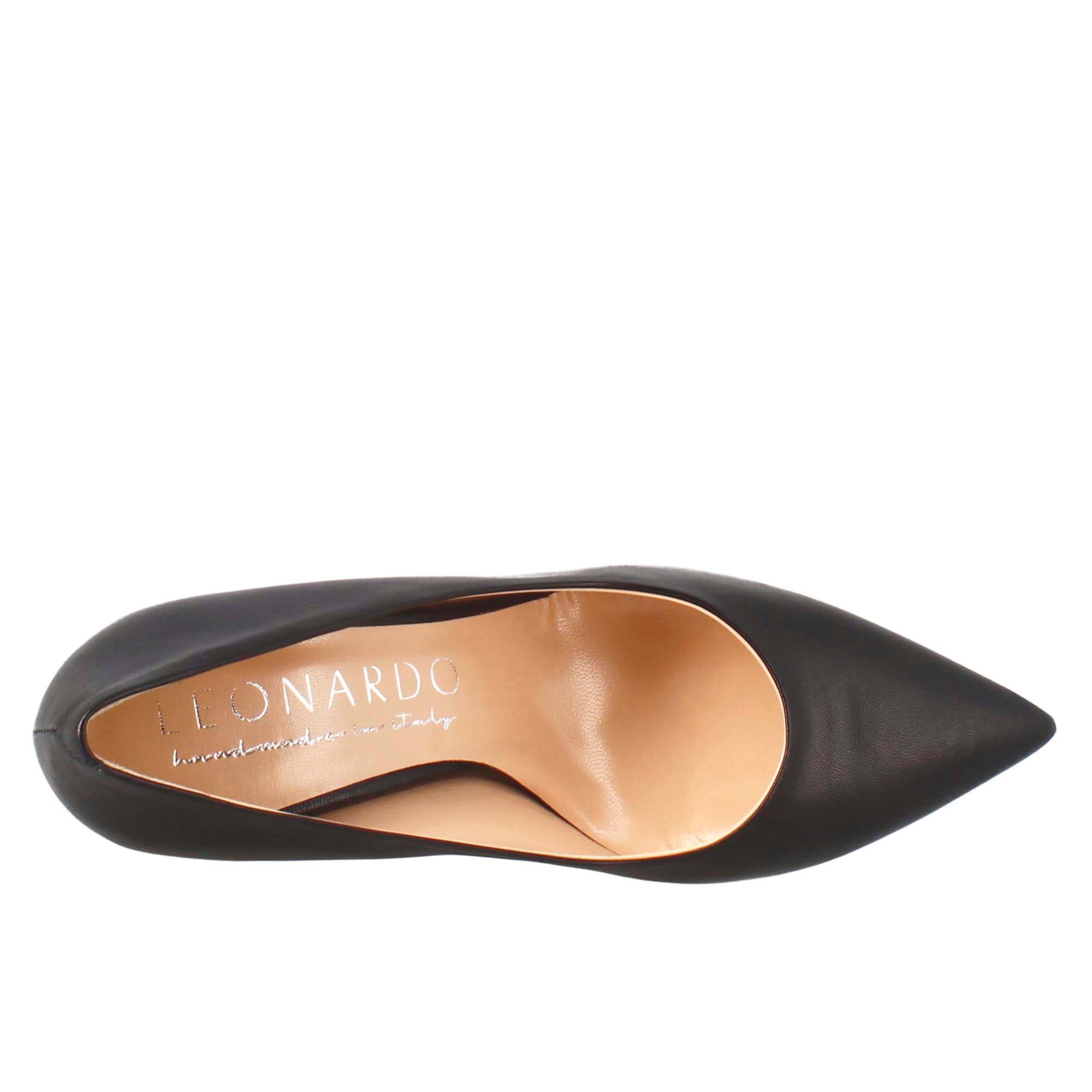 Leonardo BF-30 Décolleté Pelle Nero Tacco 9 cm