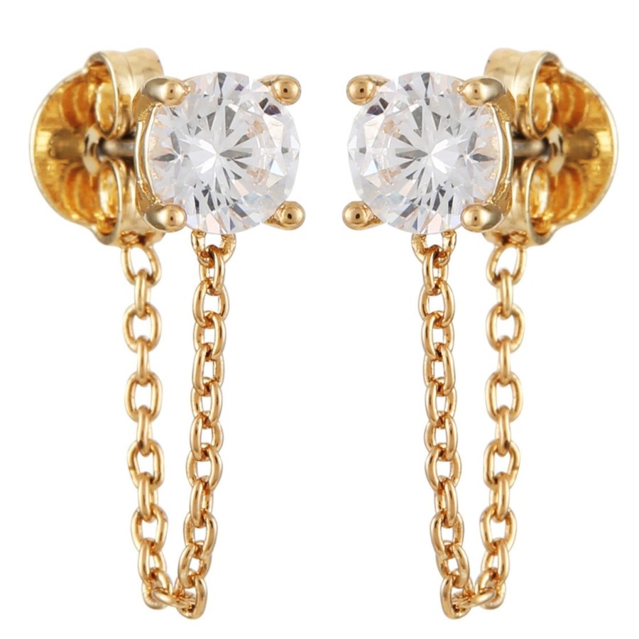 Vince Camuto Orecchini Pendenti Catena Cristallo Trasparente