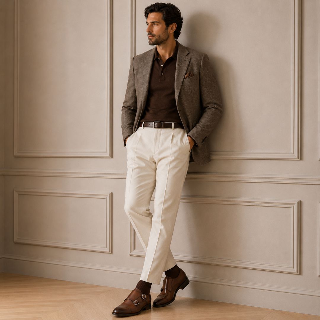 Leonardo Shoes Achille Marrone francesine uomo doppia fibbia