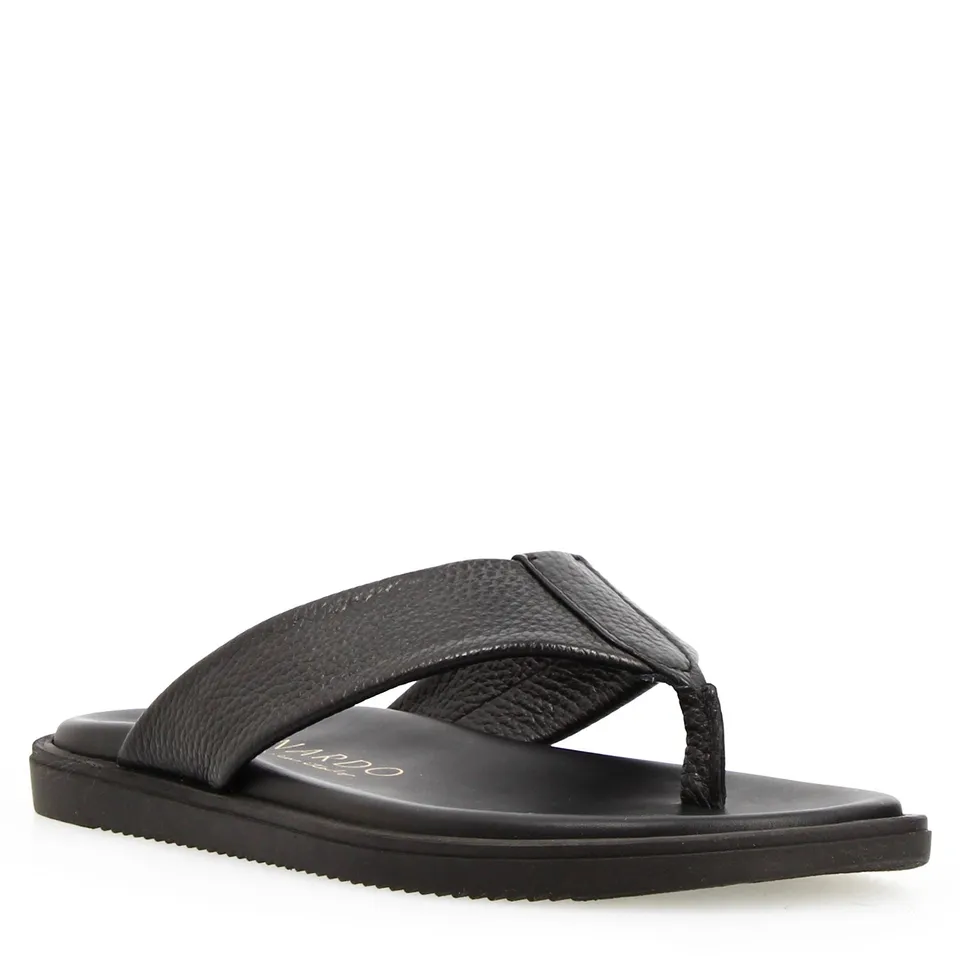 Leonardo Shoes Nerone Sandali Uomo Pelle Nero
