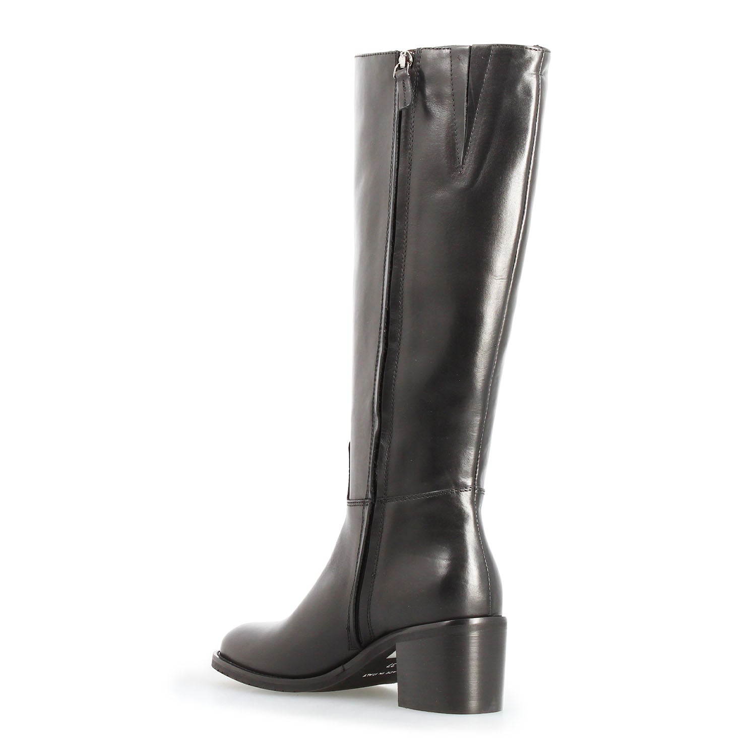 Leonardo Messala Stivale Ginocchio Pelle Nero Tacco 6 cm Donna