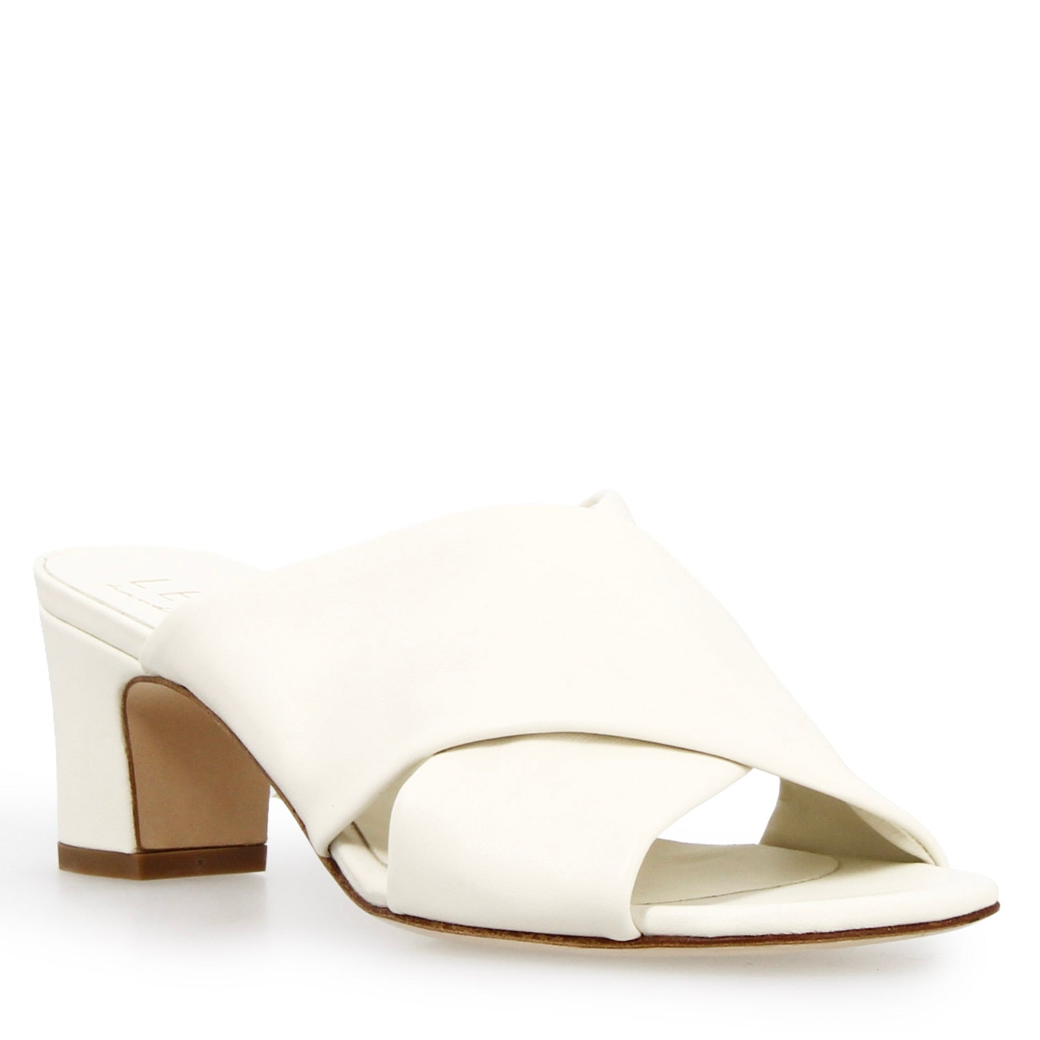 Leonardo Shoes Antiochia mules donna pelle bianco tacco 5 cm