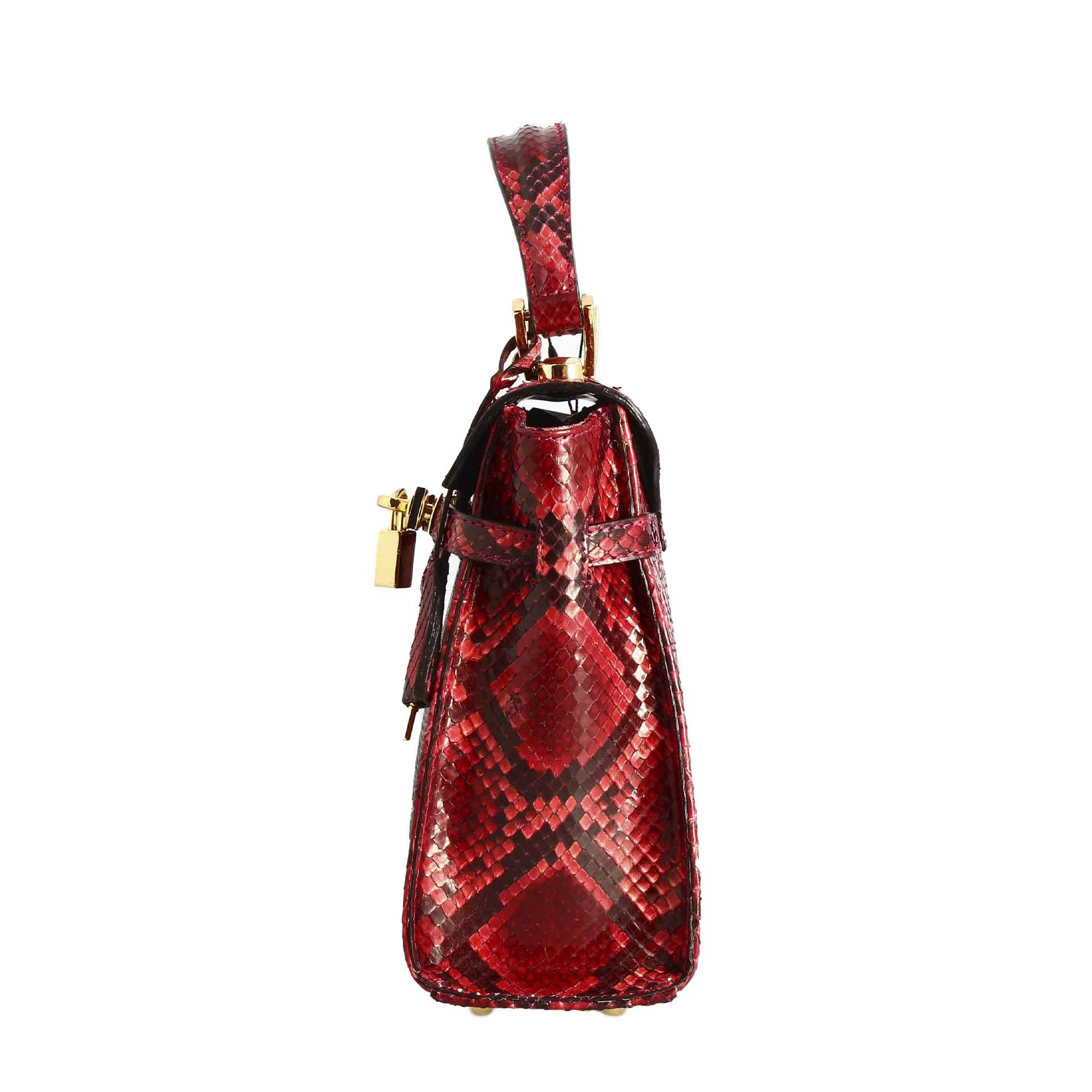 Leonardo Shoes Borse Donna borsa pitone rossa tracolla