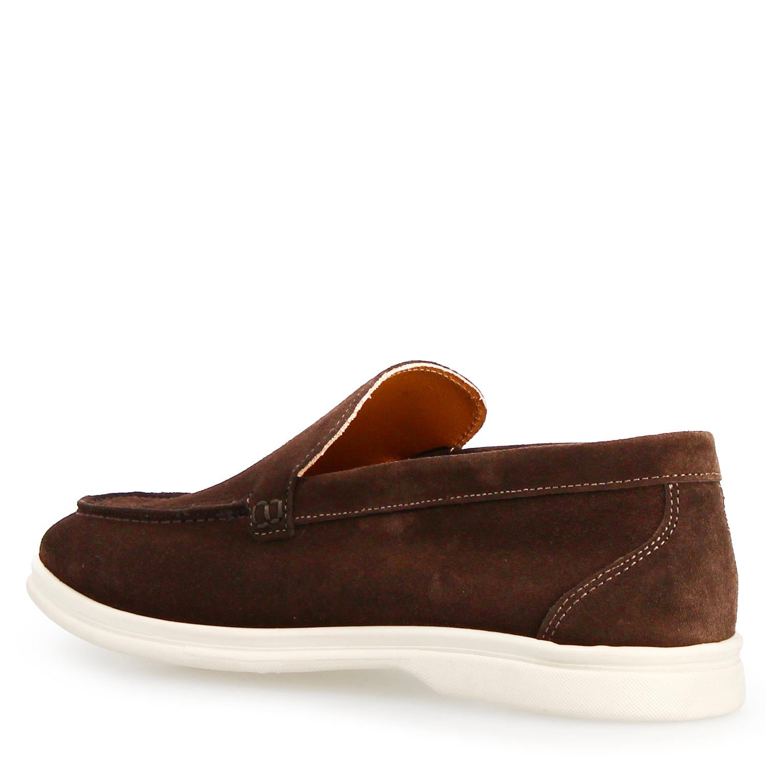 Leonardo Elite Marrone Sc Mocassini Uomo Camoscio Scuro