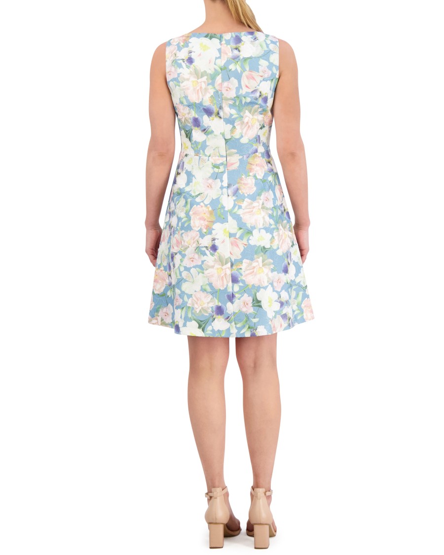 Vince Camuto abito jacquard floreale corpetto incrociato