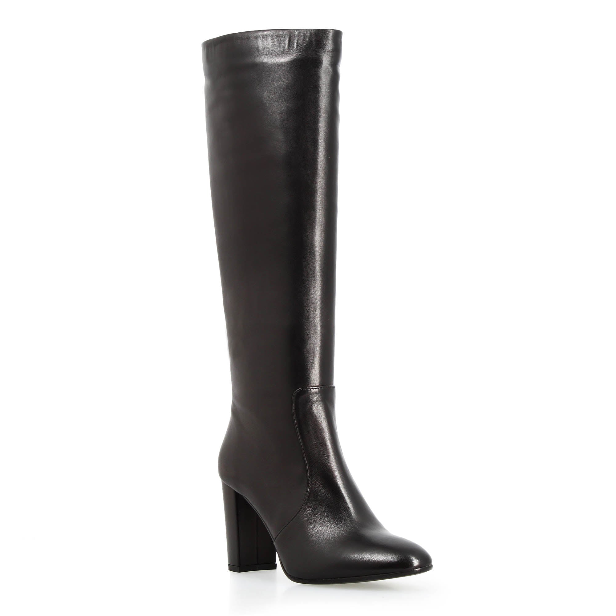 Leonardo Shoes Signoria Stivale Nero Tacco Alto 8 cm Pelle