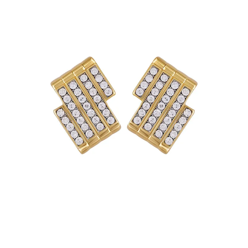 Vince Camuto Bar Crystal Orecchini Oro Cristalli