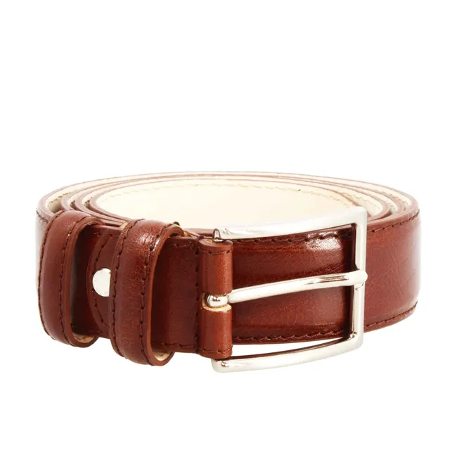 Leonardo Shoes Accessori Uomo cintura pelle pieno fiore marrone