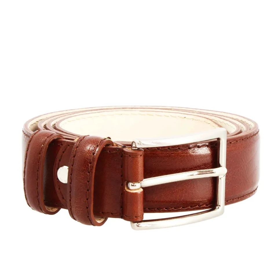 Leonardo Shoes Accessori Uomo cintura pelle pieno fiore marrone