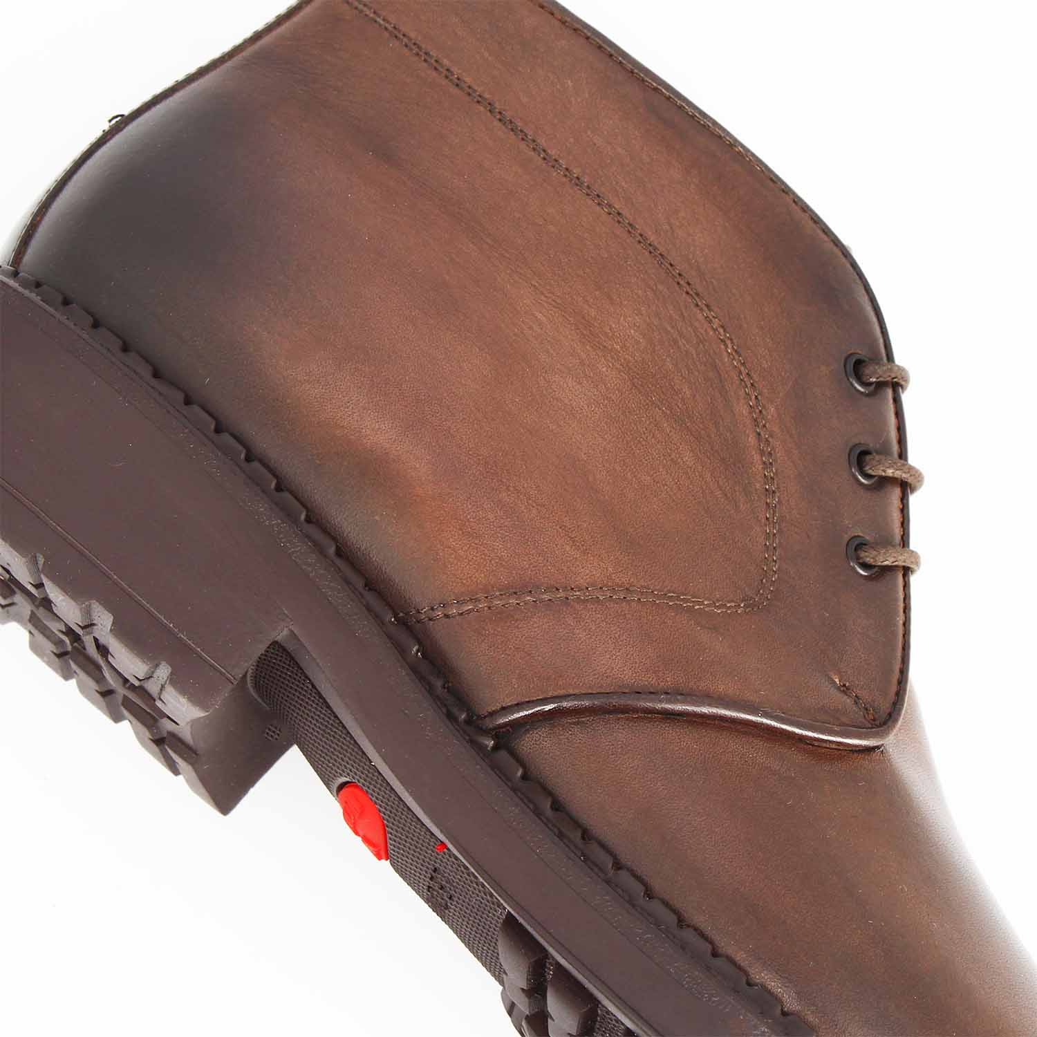 Leonardo Shoes Bacco chukka boot uomo pelle marrone scuro