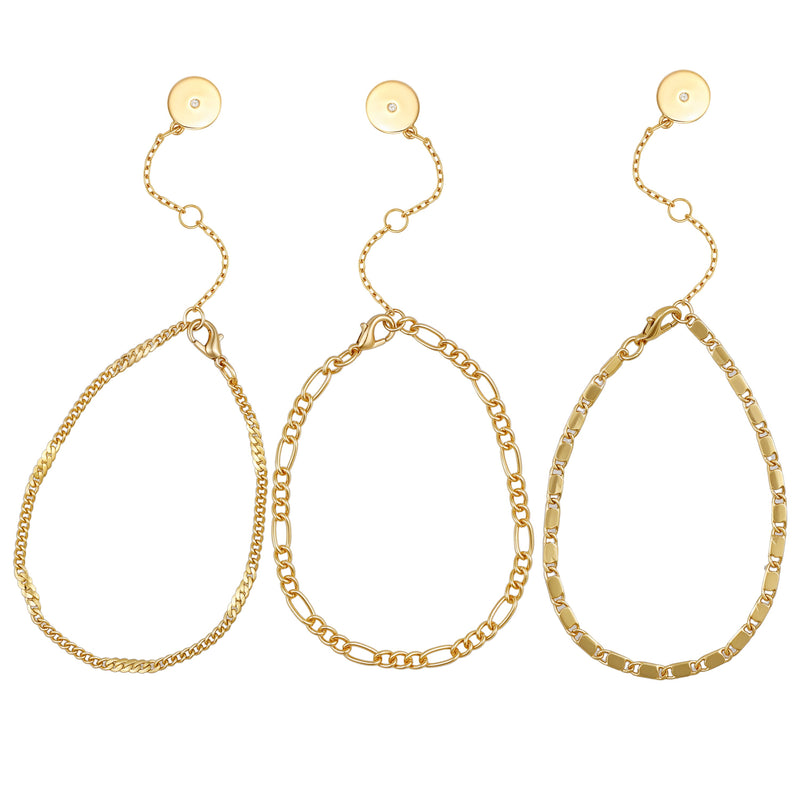 Vince Camuto Set 3 Bracciali Catena Oro Donna Regolabile