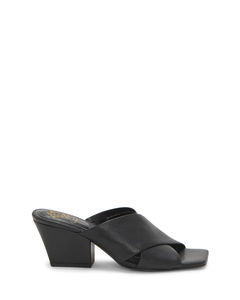 Vince Camuto Kespa Mules Pelle Tacco a Blocco Incrociate