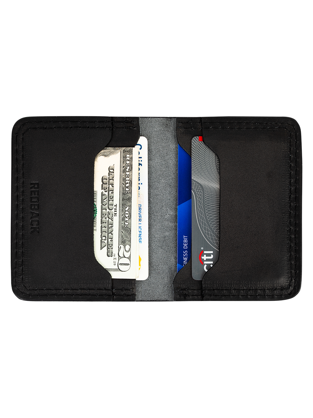 Redback 6-Card portafoglio pelle nero slim