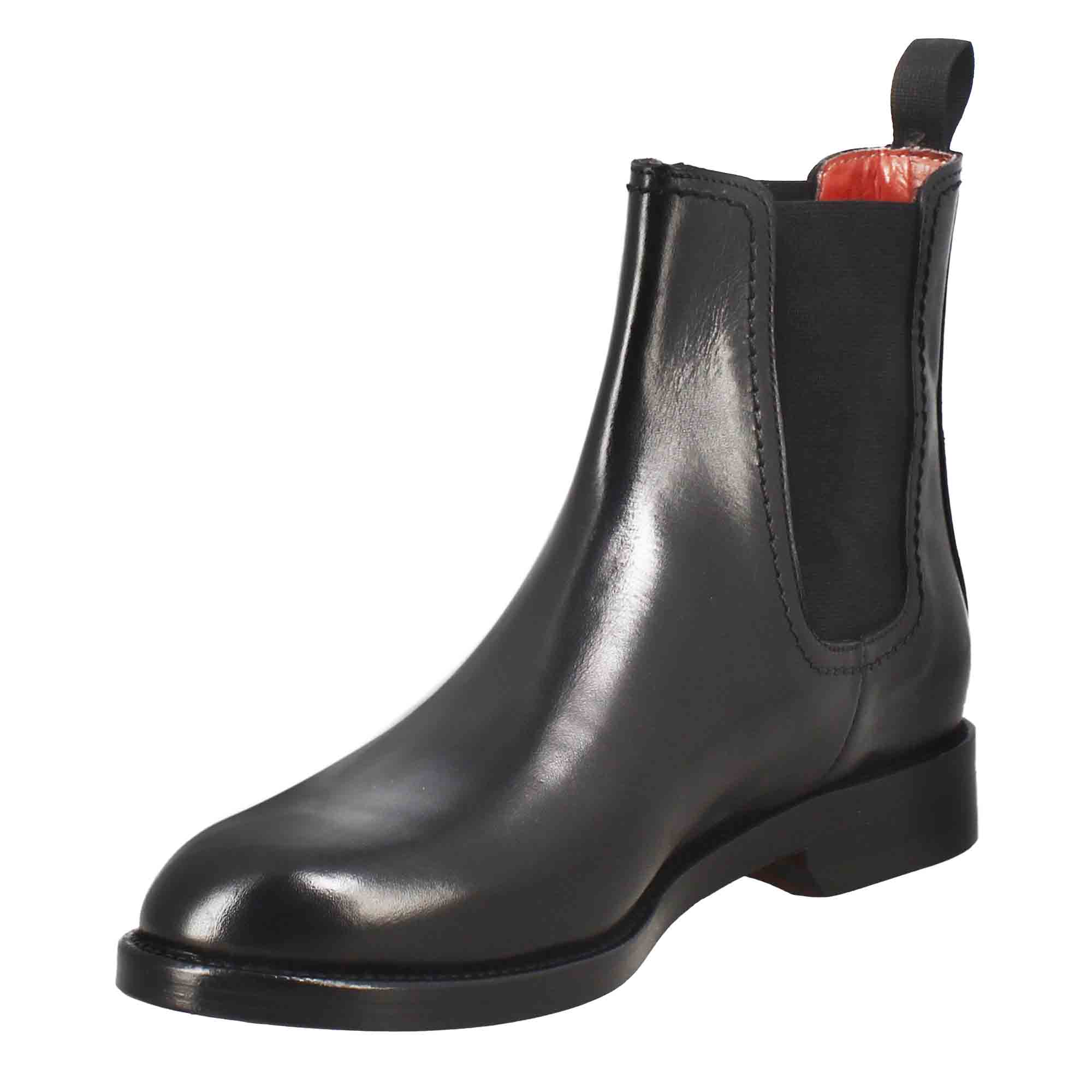 Leonardo Shoes Stivali Donna nero fibbia tacco basso pelle