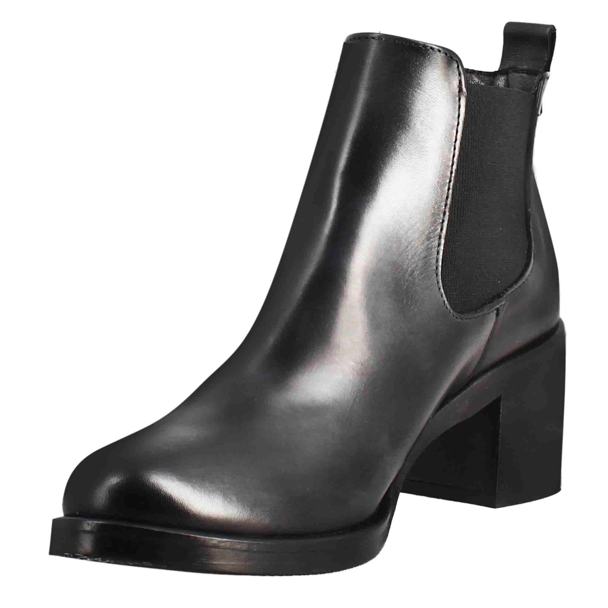 Leonardo Shoes Stivaletti donna chelsea pelle nero tacco 5 cm