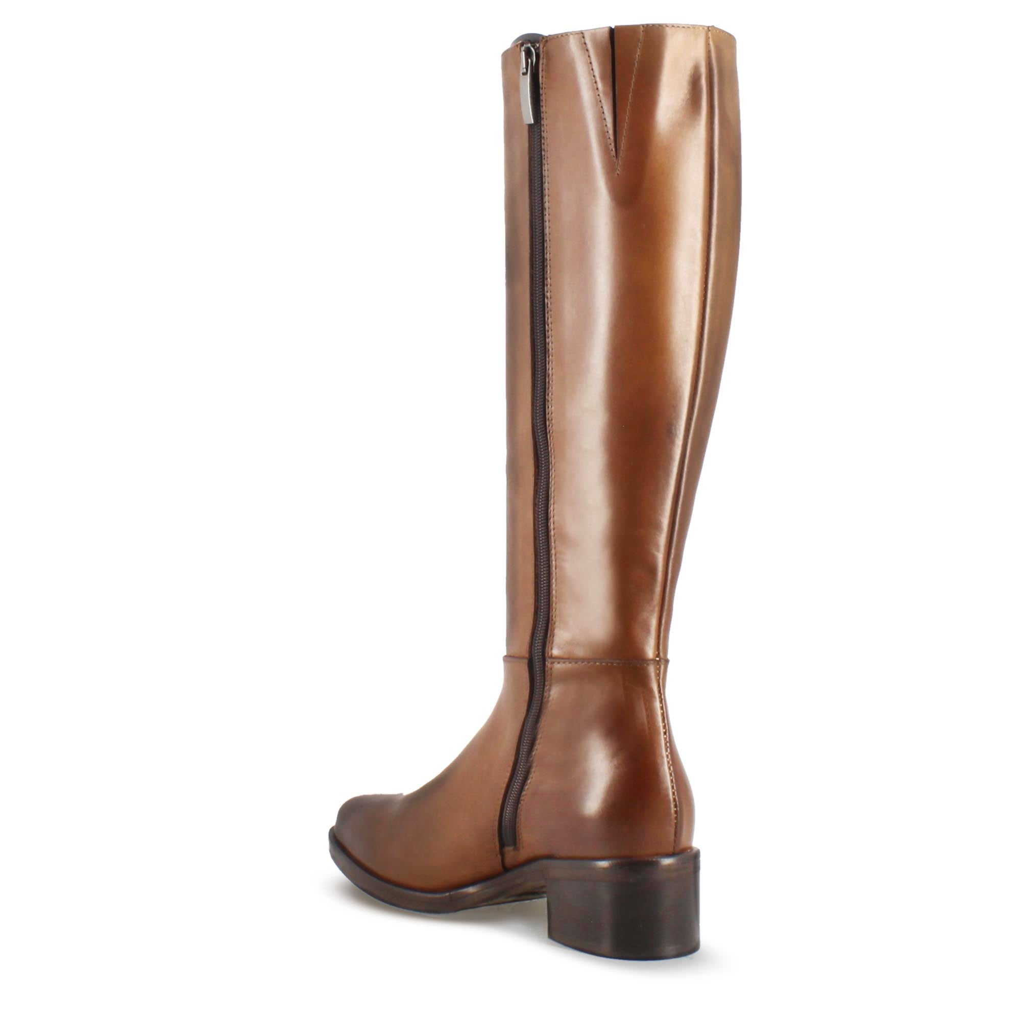 Leonardo Shoes Stivali Donna Marrone Pelle Gambale Alto 40 cm