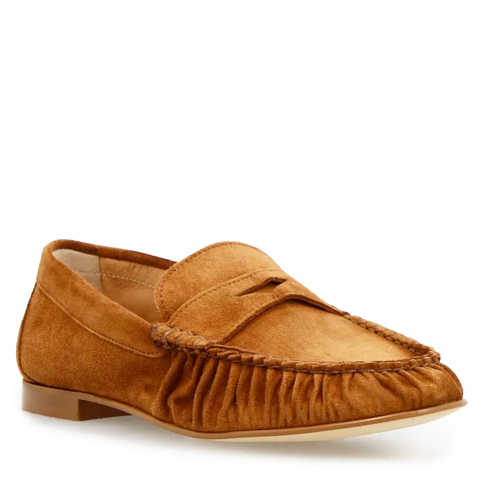 Leonardo Shoes Moka mocassini donna camoscio marrone