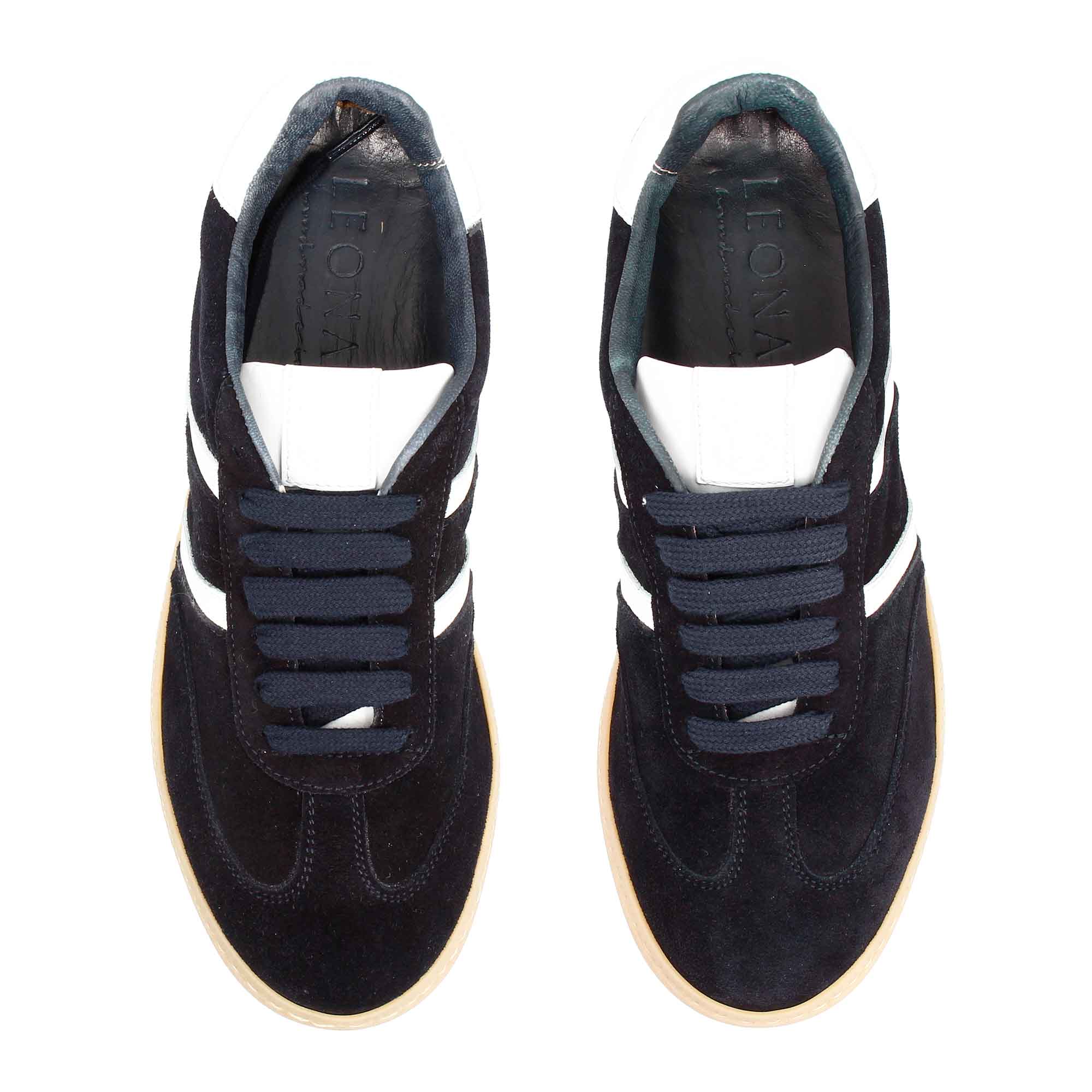 Leonardo Bizantina C sneakers pelle scamosciata blu