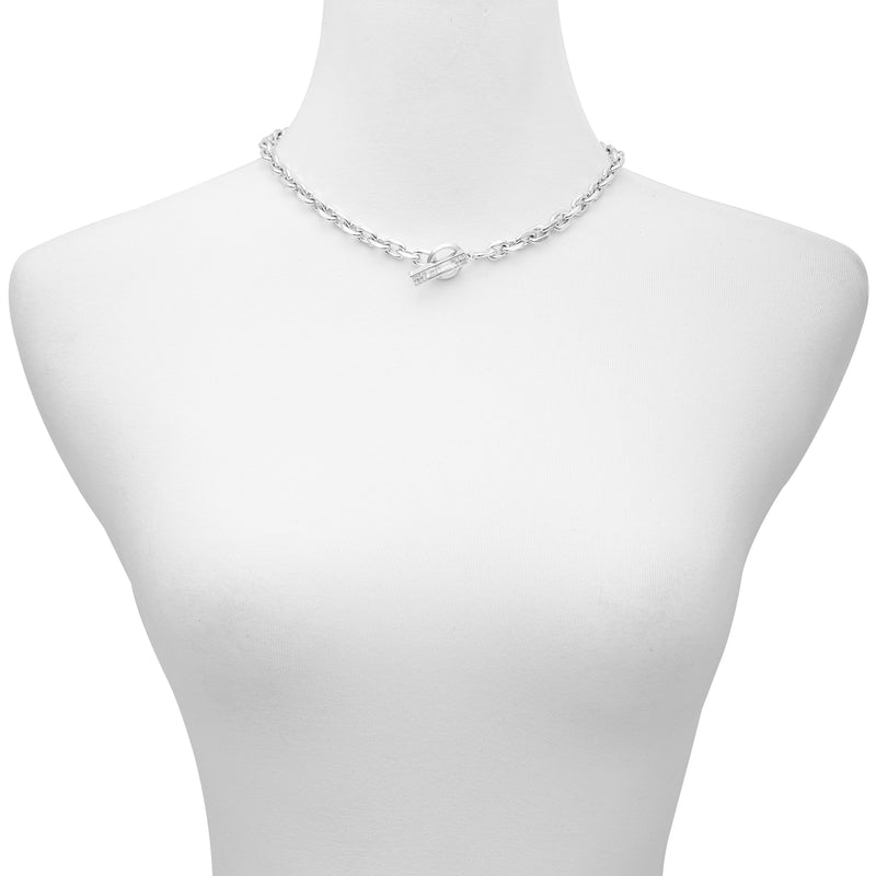 Vince Camuto Collana Baguette Cristallo Argento Toggle