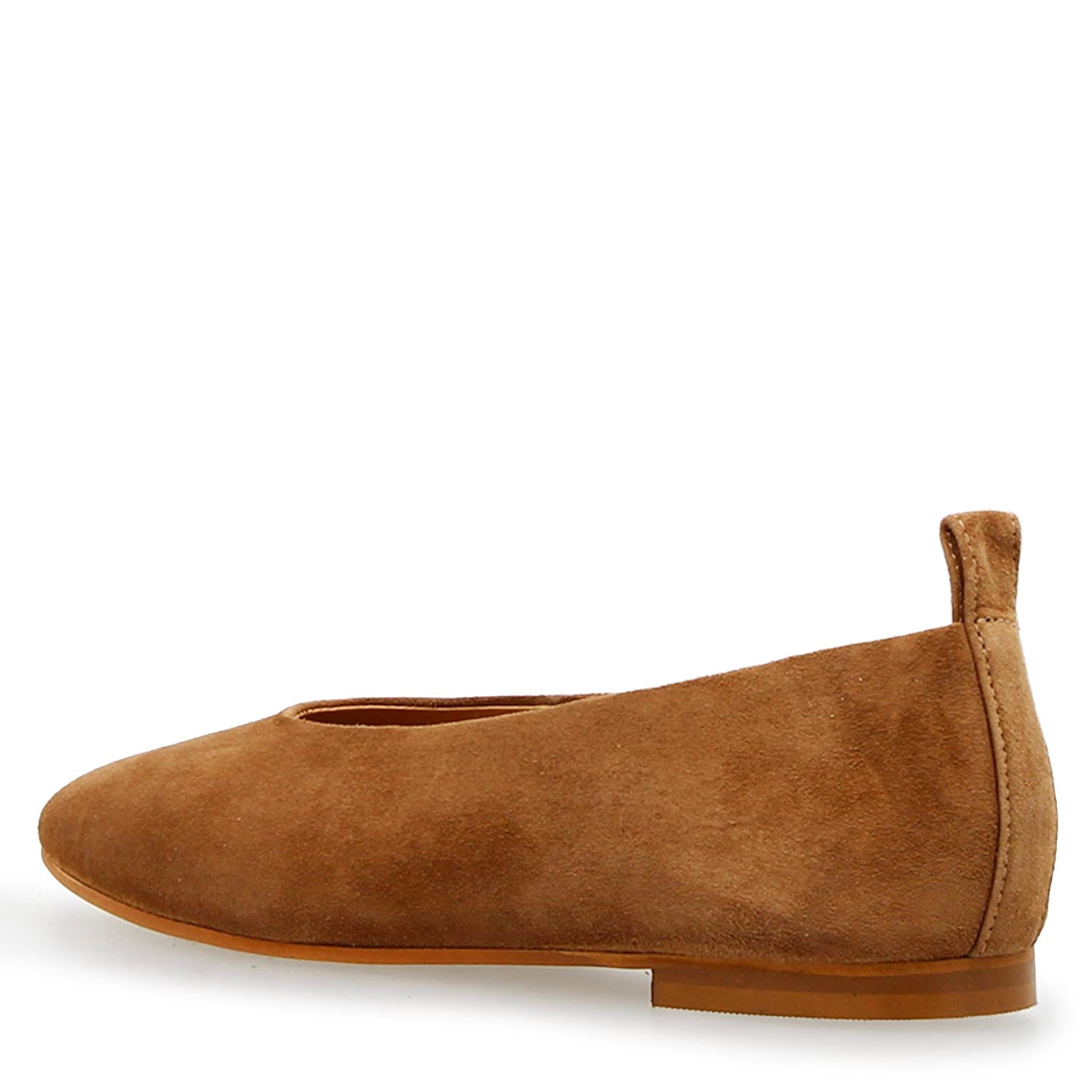 Leonardo Shoes Venere Ballerina Camoscio Marrone Chiaro