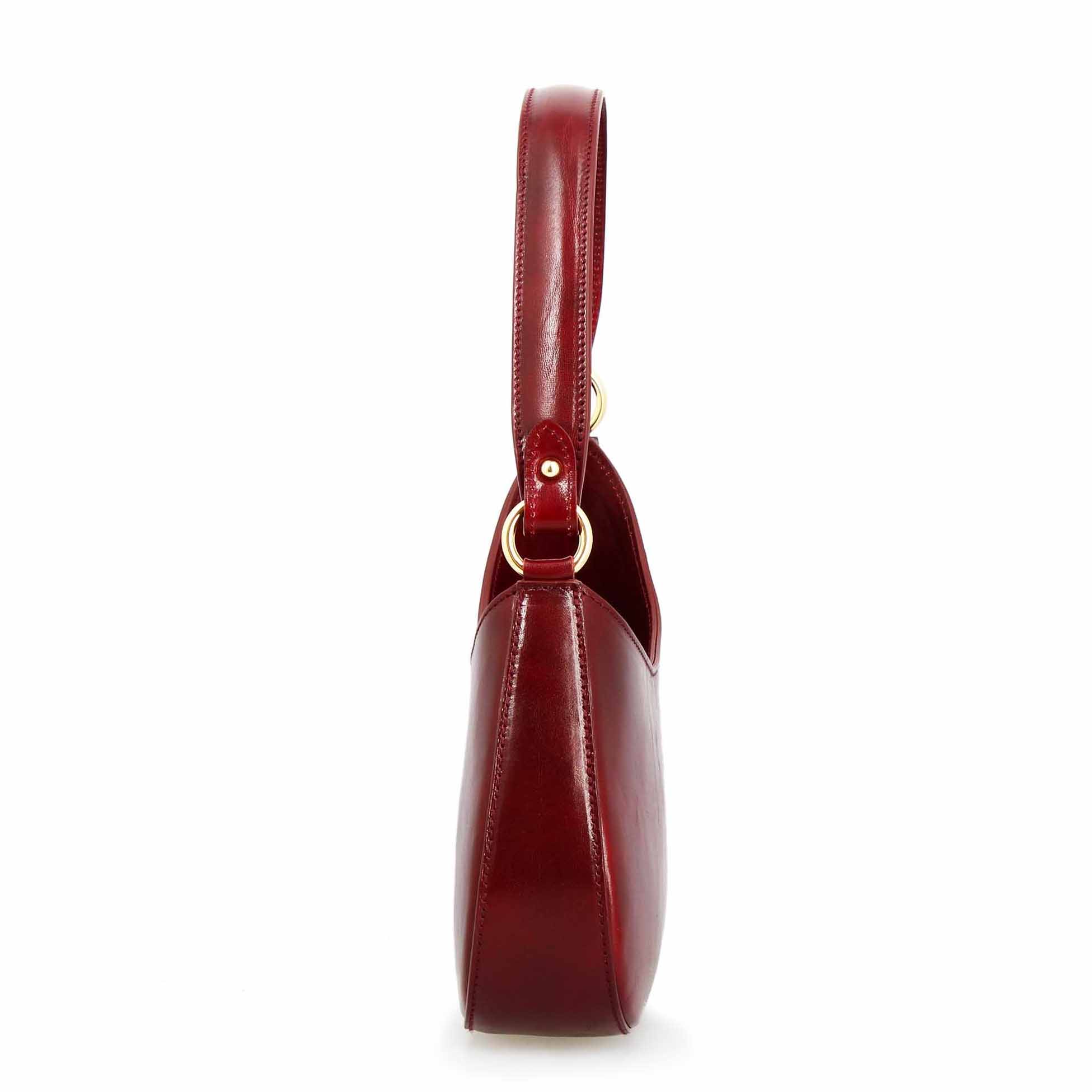 Leonardo Isotta M borsa donna pelle bordeaux mezzaluna