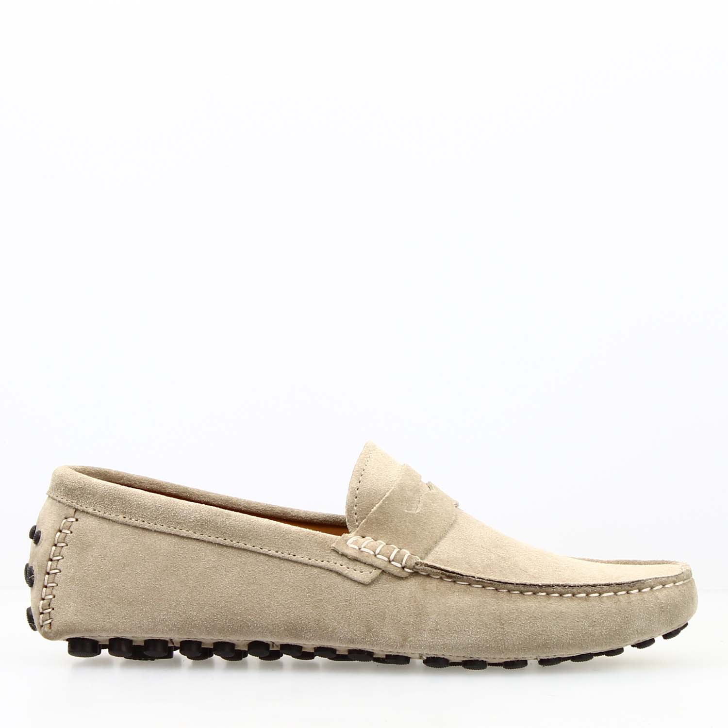 Leonardo Shoes Garda mocassini uomo camoscio beige